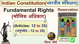 Fundamental Rights मौलिक अधिकार  भारतीय संविधान  Indian polity  Neeraj Sir [upl. by Nealey]