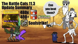 Battle Cat 113 CotC 1 Zombies Zapy Soulstrike Papaluga True Form How to get 880 Cat Food [upl. by Onitselec]