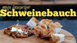 mega knuspriger Schweinebauch  crispy golden Pork Belly  脆皮烧肉 [upl. by Htebasyle]