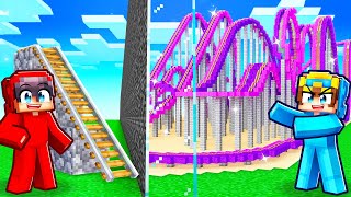 Nico vs Cash ROLLER COASTER Build Challenge [upl. by Anat]