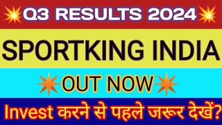 Sportking Q3 Results 🔴 Sportking Share Latest News 🔴 Sportking India Share 🔴 Sport King [upl. by Hedwig]