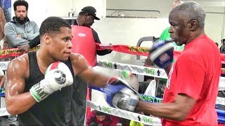 66 year old Floyd Mayweather Sr amp 20 year old Devin Haney just KILLED it on the pads [upl. by Farnham581]