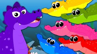 Five Crocodiles Went Swimming One Day  Nursery Rhymes  Kids Colors Songs  Baby Rhymes [upl. by Wenda821]