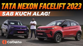 Tata Nexon Facelift 2023 Review In Hindi  Better Design amp Features tatanexon [upl. by Neelhtak]