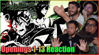 REACTING TO ALL THE BLACK CLOVER OPENINGS [upl. by Sucramed]