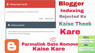 Indexing Request Rejected  Blogger  Google Search Console Parmalink Date Remove  URL Index Error [upl. by Syman]