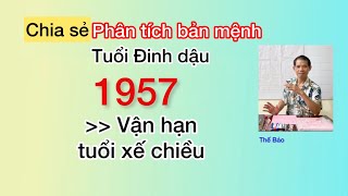 Phân tích bản mệnh tuổi Đinh Dậu sinh 1957 Các bạn xem video bấm đăng ký ủng hộ mình nhé [upl. by Edorej]