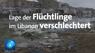 Hunger und Kälte Lage in Flüchtlingslagern im Libanon verschlechtert sich [upl. by Eintroc]