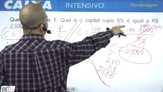 Porcentagem  Curso de Matemática Financeira  Intensivão  Caixa Econômica amostra [upl. by Nicolina324]