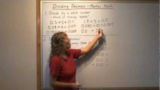 Divide decimals using mental math [upl. by Drawde543]