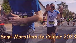 Semimarathon de Colmar 2023 au passage à Wettolsheim [upl. by Akira167]