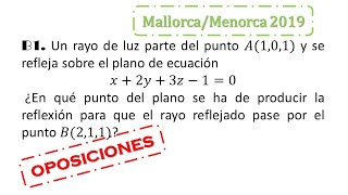 geometria examen oposiciones mallorca 2019 punto de incidencia [upl. by Gratianna]