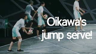 Engeki Haikyuu Oikawas jump serve in slow motion feat Asuma Kousuke [upl. by Eiffub69]