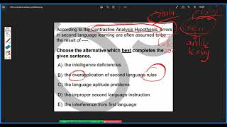 Çıkmış Soru Çözümü Methodology  Contrastive Analysis Hypothesis [upl. by Garihc]