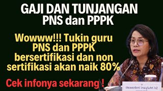 woww Tunjangan Kinerja Guru PNS dan PPPK naik hingga 80  Gaji dan Tunjangan ASN [upl. by Hoag]