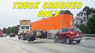 BEST OF SEMITRUCK CRASHES  Road Rage Hit and run Brake checks  COMPILATION 2024 [upl. by Aserat]