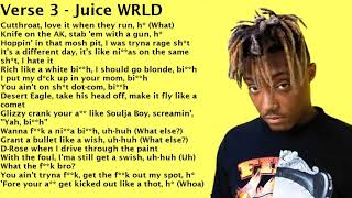 Clean Lyrics Ski Mask the Slump God  Nuketown ft Juice WRLD [upl. by Ode677]