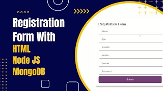 Registration form to sign up and store data using HTML Nodejs and MongoDB  BharatIntern Project [upl. by Erastatus]