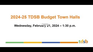 TDSB Budget Town Hall Meeting  February 21 2024 [upl. by Aneger]