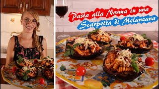 Pasta alla norna servita in una scarpetta di melanzana [upl. by Ezekiel282]