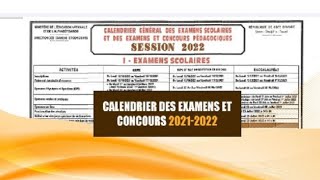 Calendrier Des Examens Scolaire 2022  BAC BEPC Et CEPE  Quelques Astuces Pour Réussir [upl. by Brett]