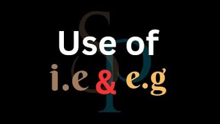 Use Of ie amp eg [upl. by Estel497]