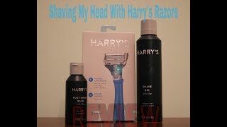 Shaved My Head Using Harrys Razor  Review [upl. by Ojela]