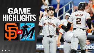 Giants vs Marlins Game Highlights 41724  MLB Highlights [upl. by Novoj692]