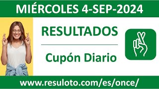 Resultado del sorteo Cupon Diario del miercoles 4 de septiembre de 2024 [upl. by Aidiruy981]