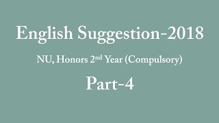 Honours 2nd year English Suggestion Compulsory for national universityPart 4 [upl. by Auqeenwahs]