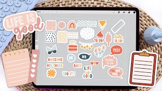 How to Make Digital Stickers on the iPad  My Process for Creating in Procreate  FREE Stickers [upl. by Gibbons]