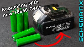 Repacking Makita 18v Lithium battery with New Cells Save s [upl. by Vida860]