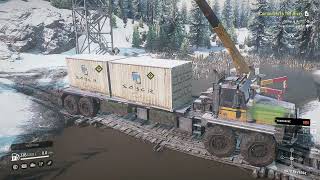 SnowRunner Gameplay  Containers in the River [upl. by Baldwin745]