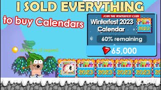 Selling My All Items and Worlds to buy TONS Winterfest Calendar 2023 Giant Eye Head  GrowTopia [upl. by Ayot]