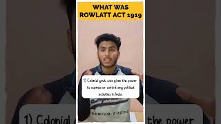 Rowlatt Act of 1919 l Nationalism in India l Class 10 History shorts cbse viral youtubeshorts [upl. by Arreyt]