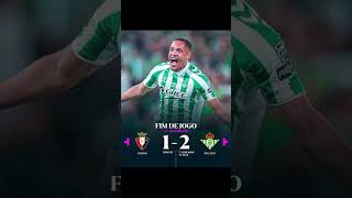 REAL BETIS VENCE NO CAMPEONATO ESPANHOL 2024 msnesporte realbetis laliga2024 [upl. by Salakcin]