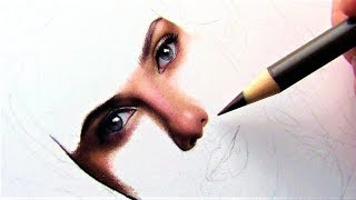 Drawing eyes noses and skin tones in Colored pencil [upl. by Inahteb]