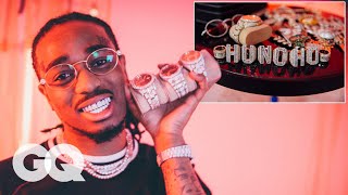 Quavo Shows Off His Insane Jewelry Collection  GQ [upl. by Alvinia]