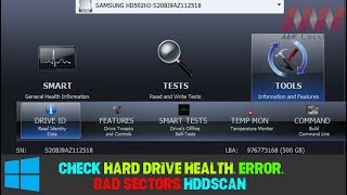 How to Check Hard Drive Health Error Bad Sectors  HDDScan [upl. by Eiramyelhsa]