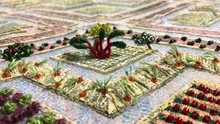 Part 3 Slow Stitching Vegetable Garden roxysjournalofstitchery Down the Garden Path potager [upl. by Ycnaf586]