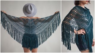 Free Beginner Boho Crochet Shawl Pattern Make in a Weekend [upl. by Assil203]