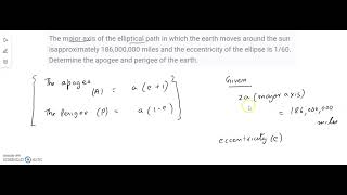 The apogee and perigee distances of a satellite orbiting in an elliptical orbit are 45000 km and 7 [upl. by Majka]