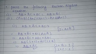 Prove some properties and equations of Boolean Algebra in hindi [upl. by Attelrac]