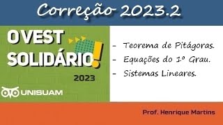 UNISUAM Vestibular Solidário 20232 unisuam uerj enem medicinavassouras eear esa [upl. by Andrus343]