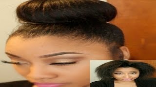 Five Minute Easy Bun  KRS HAIR GROUP quotKNAPPYquot ClipIn Extenstions [upl. by Nickolai652]