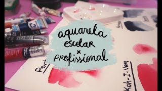 Comparando Aquarelas  ESCOLAR vs PROFISSIONAL [upl. by Martineau286]