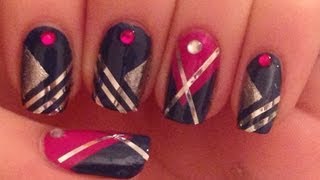 Easy Striping Tape Nail Art Tutorial [upl. by Rainger]