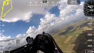 Learn to fly sailplanes gliders cross country 60 mile flight Roy Dawson video [upl. by Sieracki]