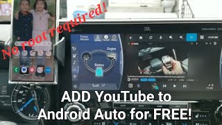 How to ADD YouTube to Android Auto Coolwalk with CarStream App NO PHONE ROOT REQUIRED [upl. by Kare]