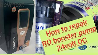 🔥How to Repair RO Booster Pump ll echen pump ll Water pump ll 24volt DC Booster Pump ll pump Il🔥👍 [upl. by Nahsab554]